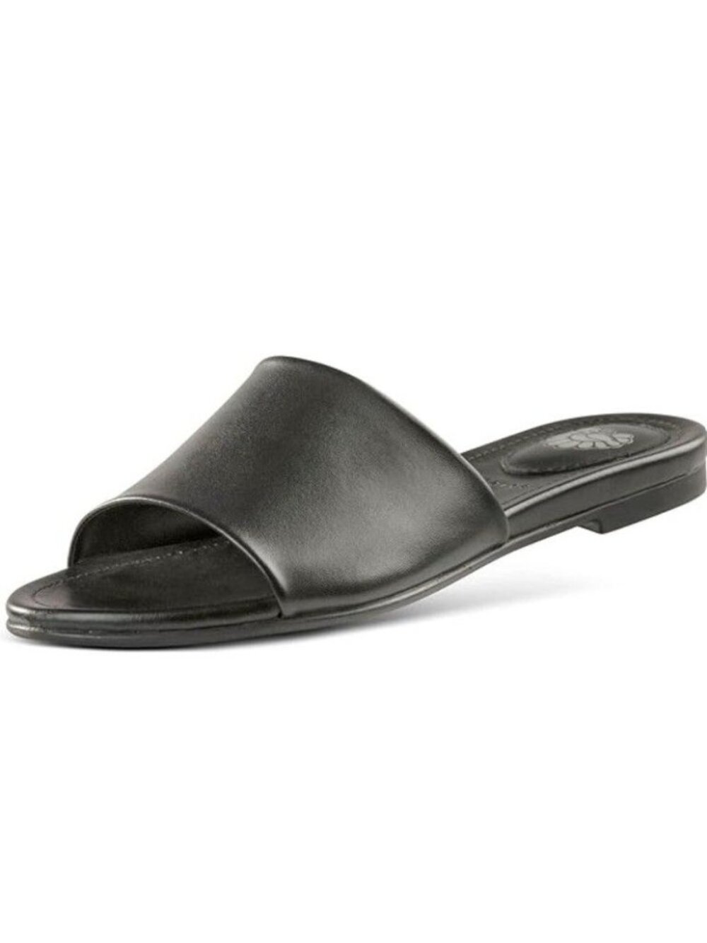 JATAREA Slip On Flat Leather Slides Black Size 6.5 NIB